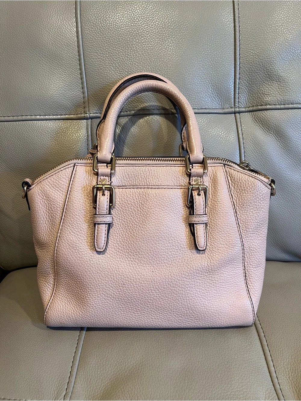 Michael Kors Ciara Pebbled Leather Bag Messenger Crossbody Medium Pink Blush